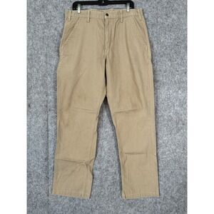 Carhartt Carpenter Pants Mens 36x34* Tan Canvas Utility Relaxed Fit Chore Work